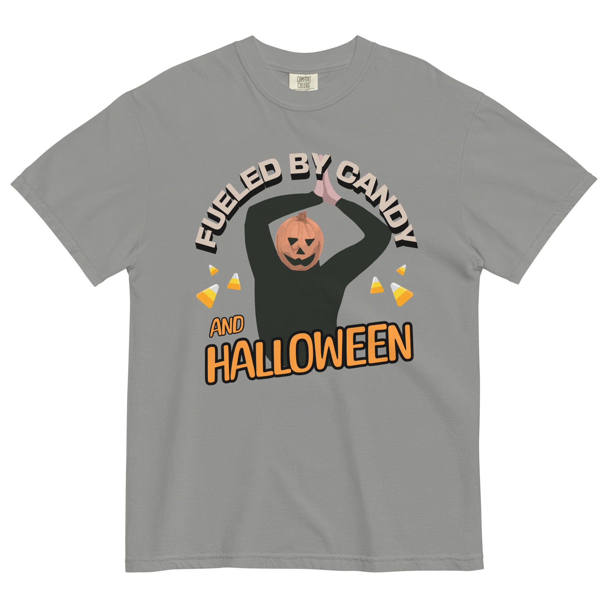 Fueled By Candy and Halloween T-shirt - Fluro Divergent
