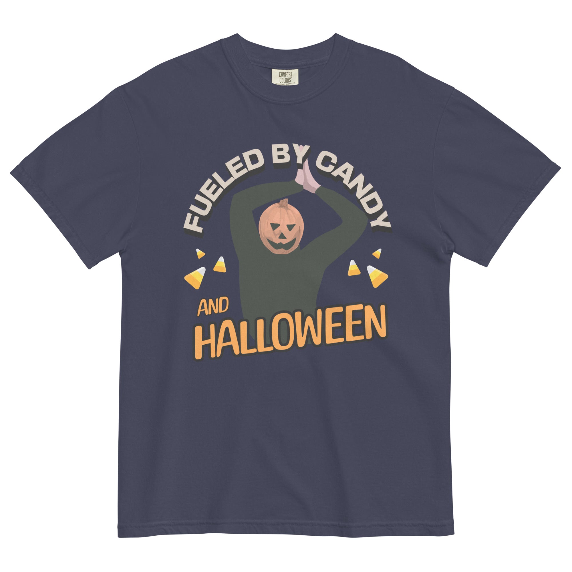 Fueled By Candy and Halloween T-shirt - Fluro Divergent