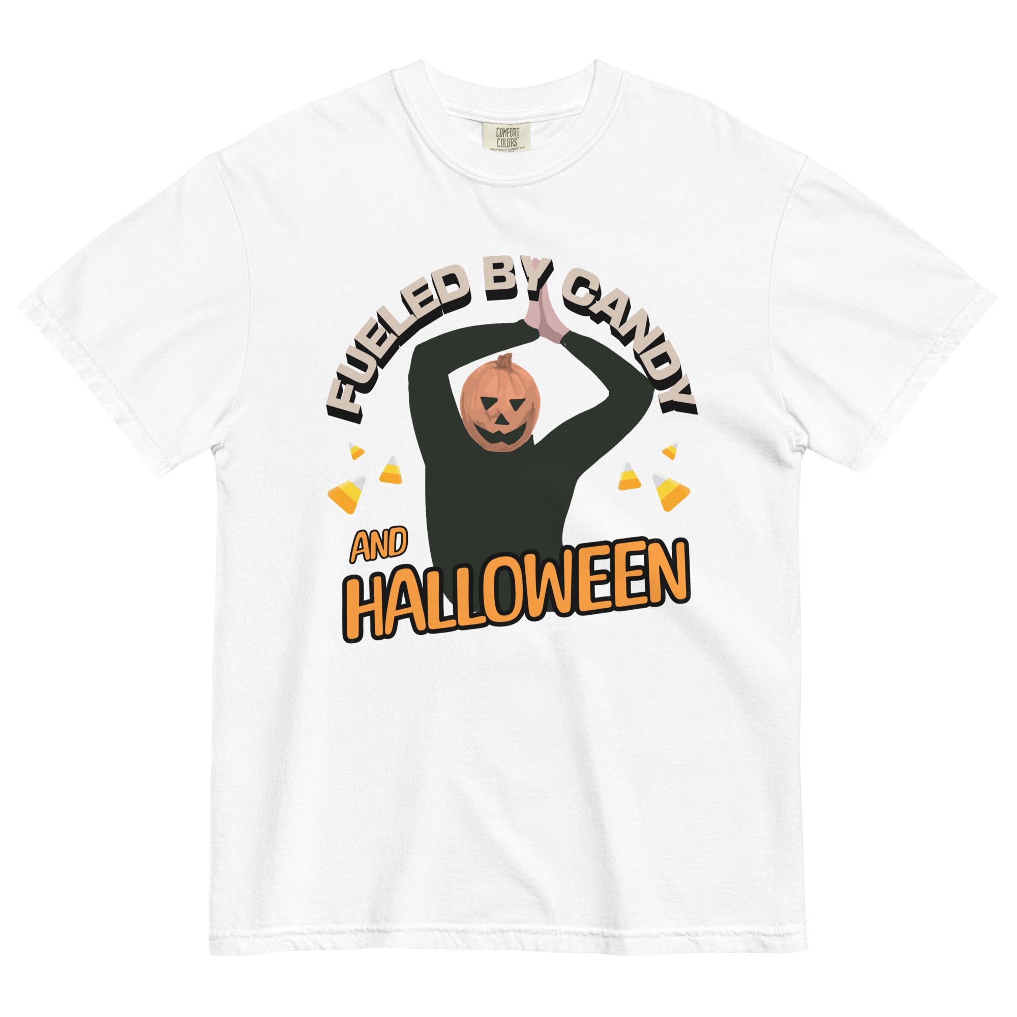 Fueled By Candy and Halloween T-shirt - Fluro Divergent