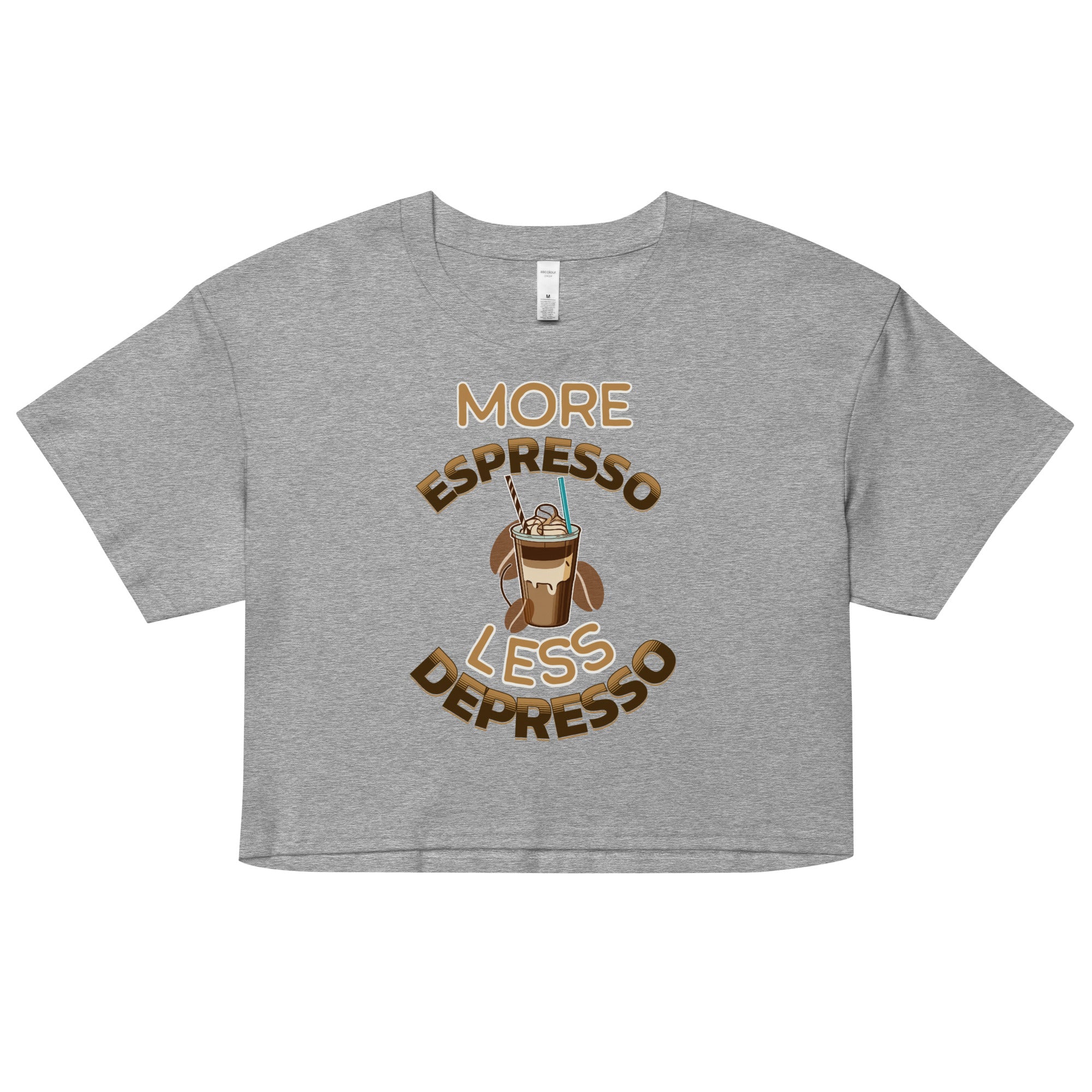 More Espresso Less Depresso Crop top - Fluro Divergent