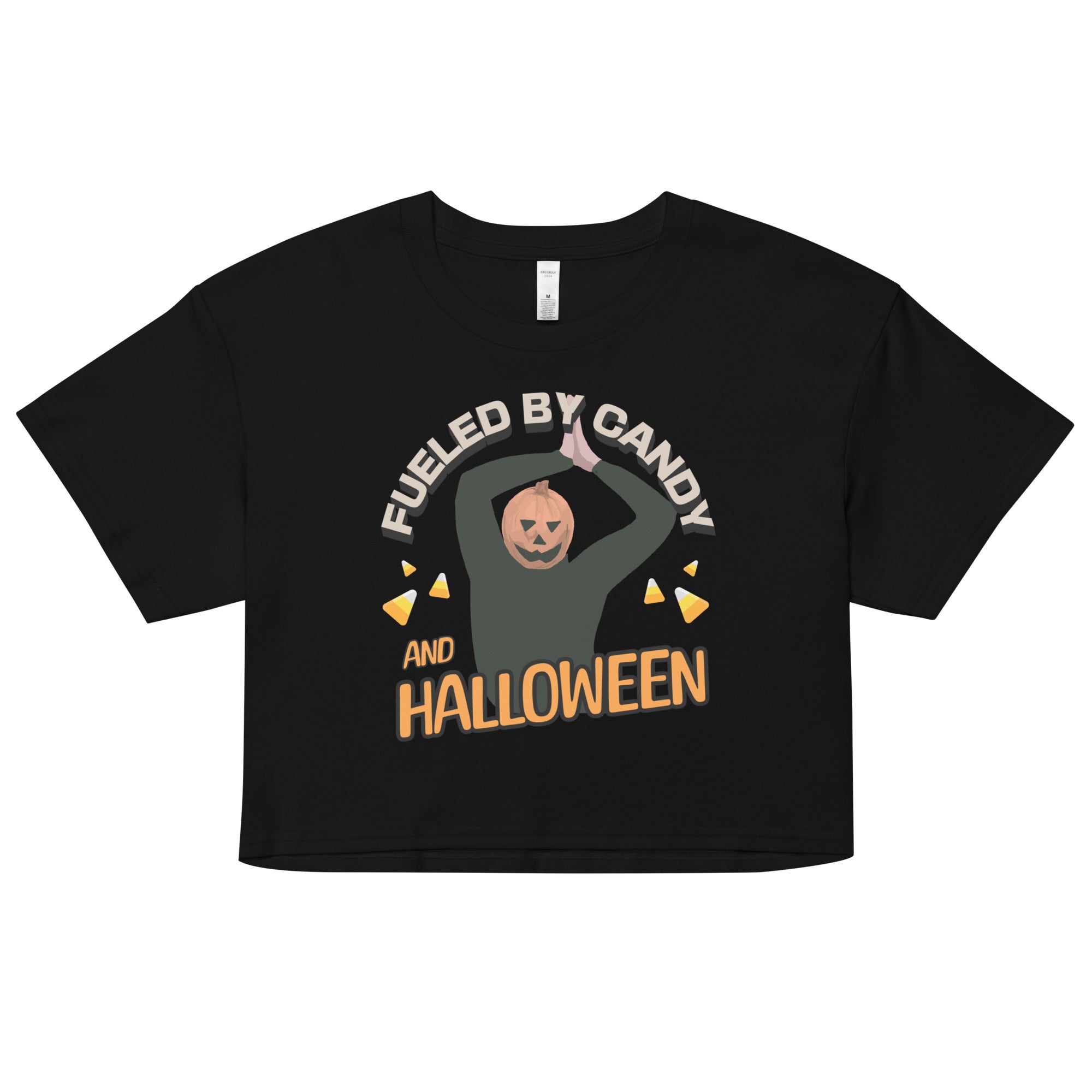 Fueled by Candy and Halloween crop top - Fluro Divergent