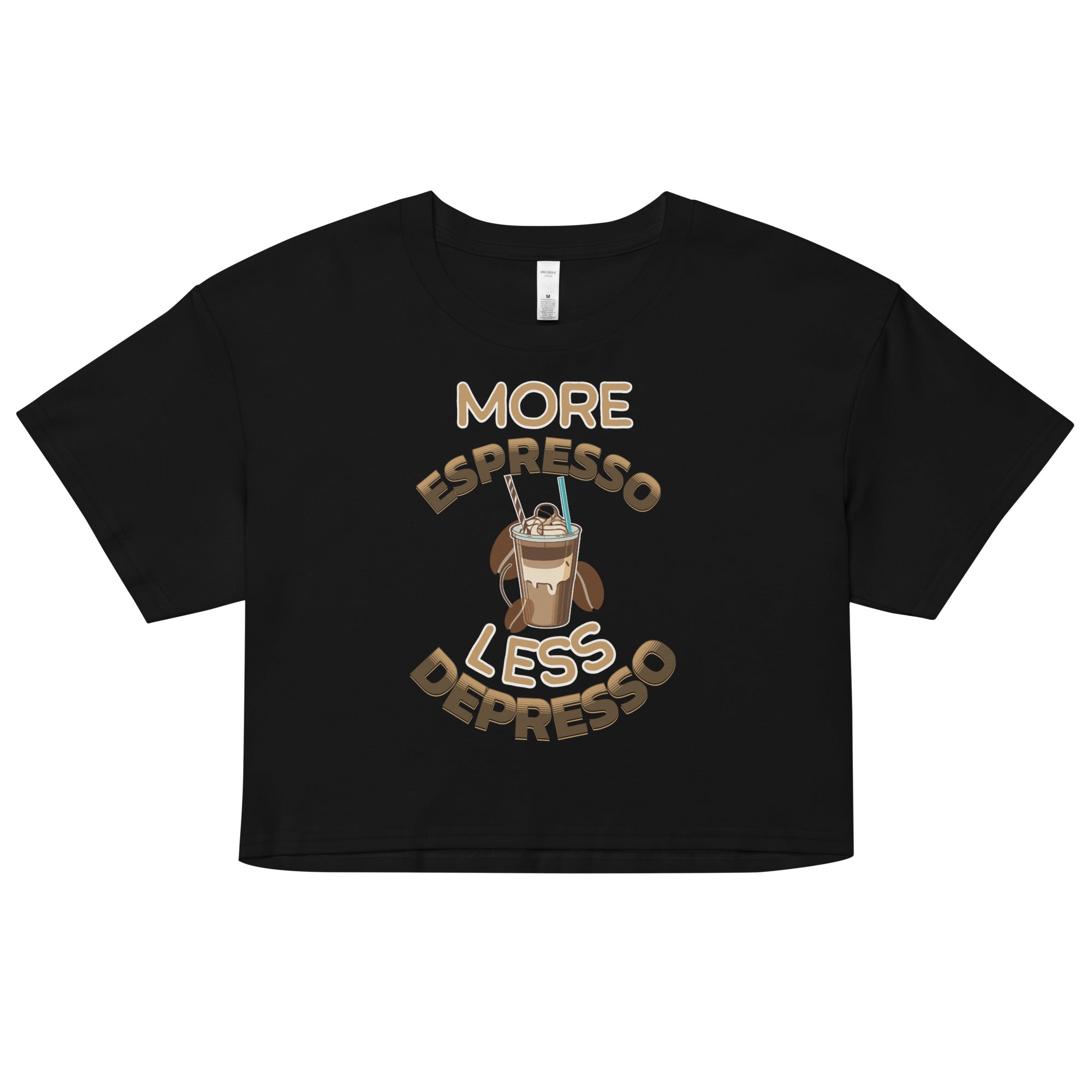 More Espresso Less Depresso Crop top - Fluro Divergent