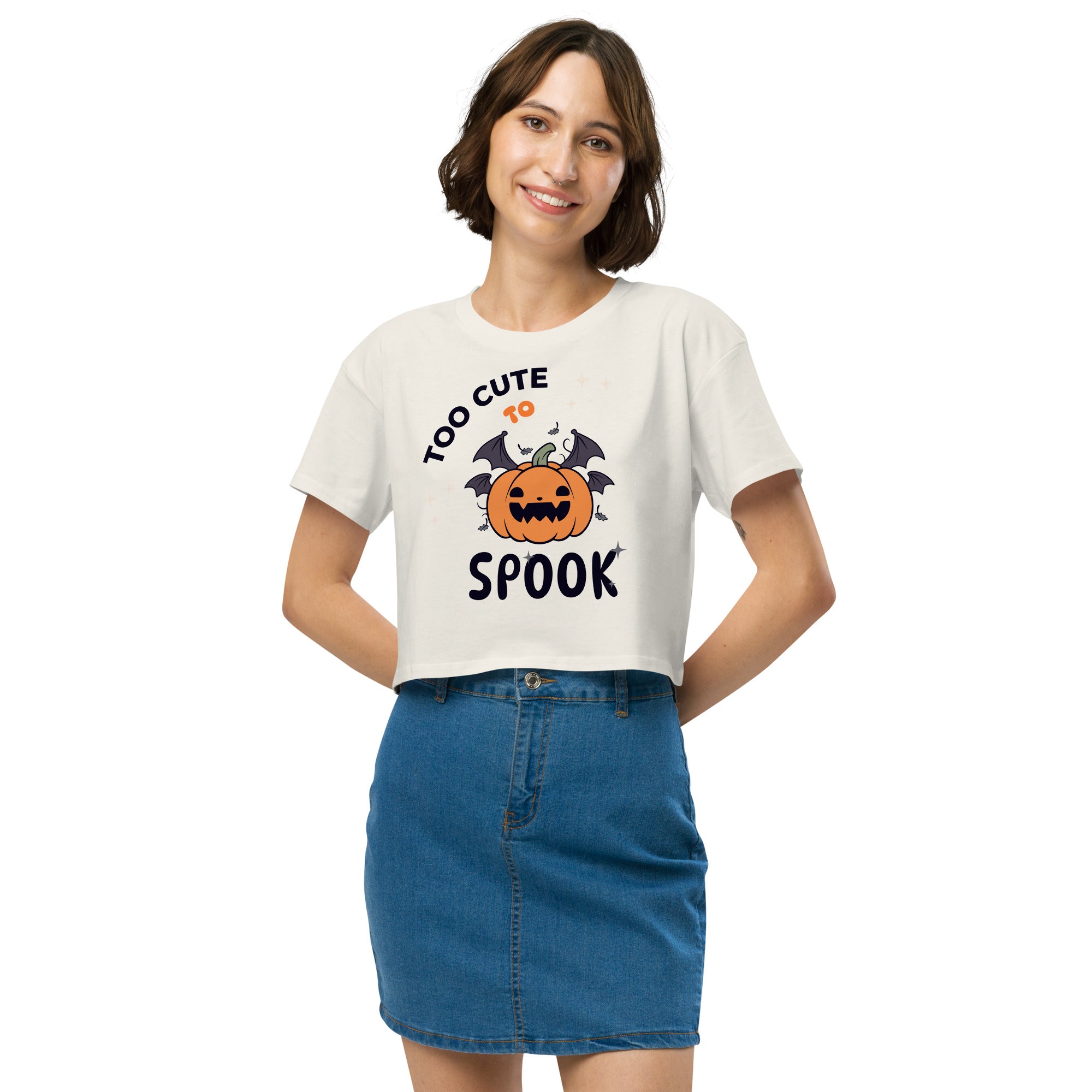 Too Cute to Spook crop top - Fluro Divergent
