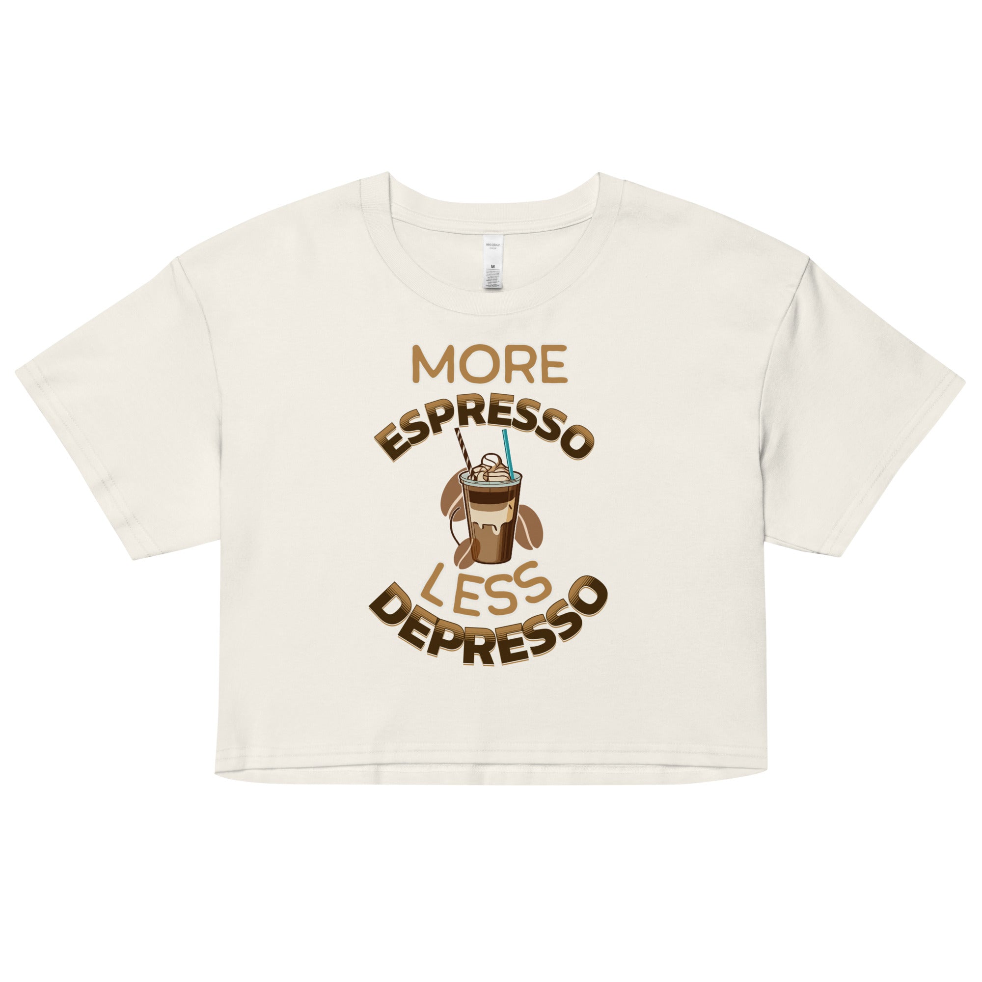 More Espresso Less Depresso Crop top - Fluro Divergent