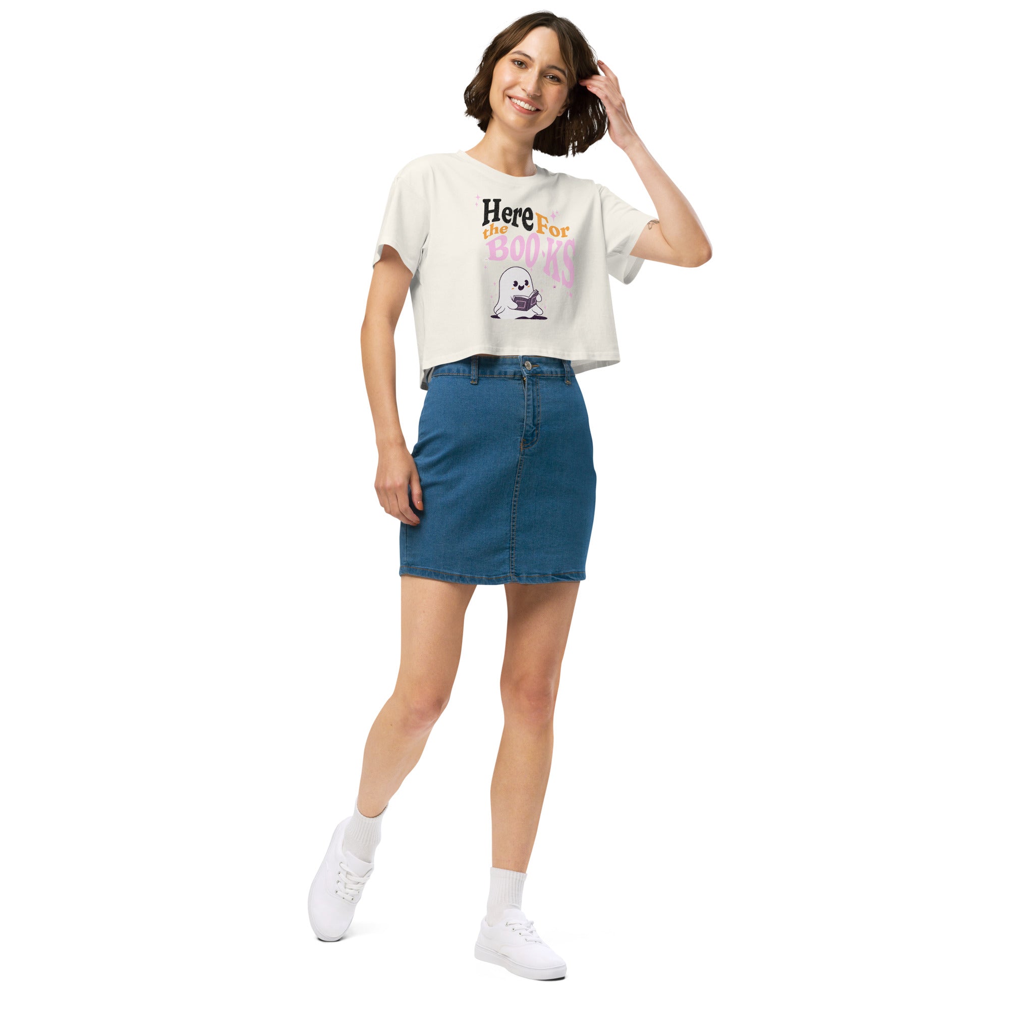 Here for the Boo-ks crop top - Fluro Divergent