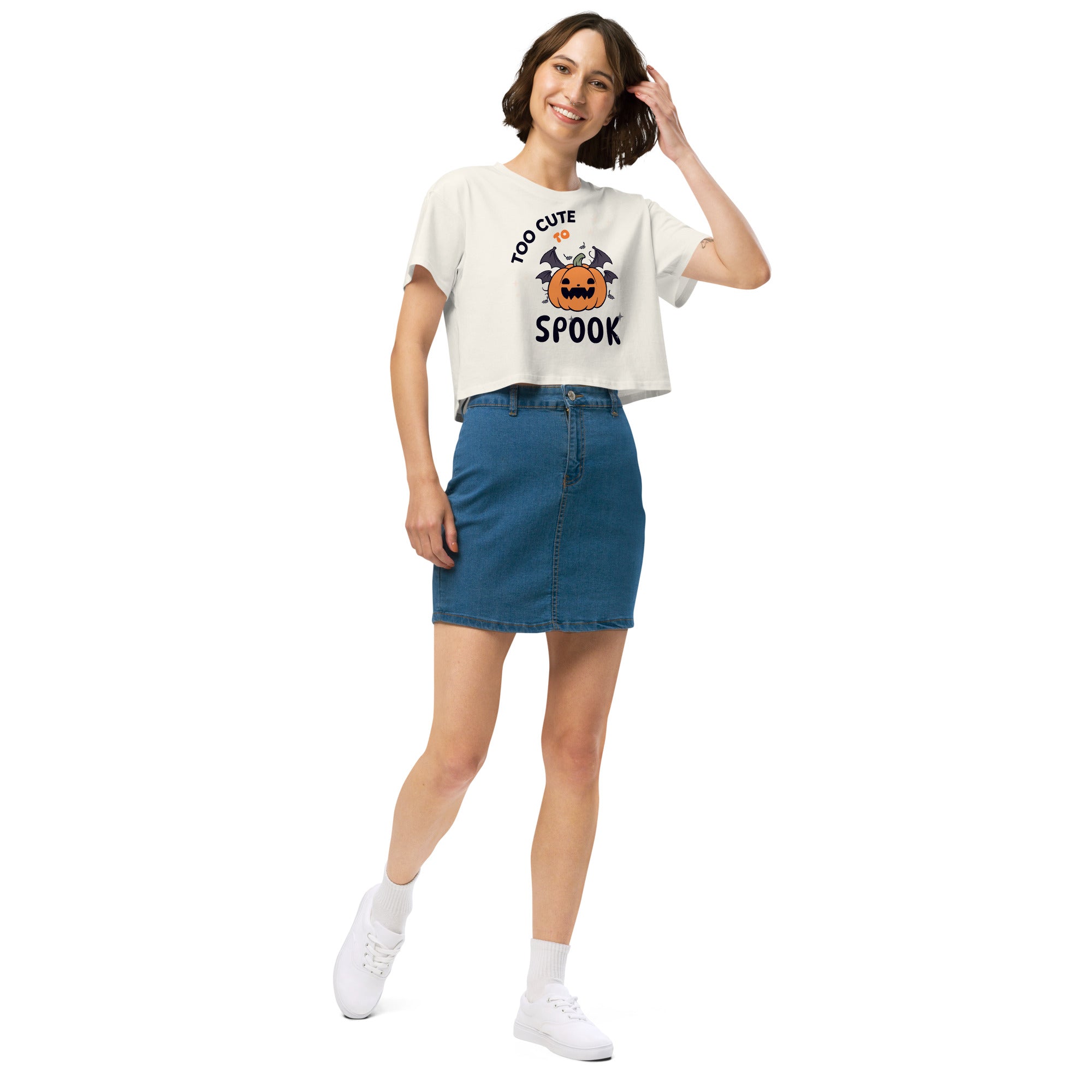 Too Cute to Spook crop top - Fluro Divergent