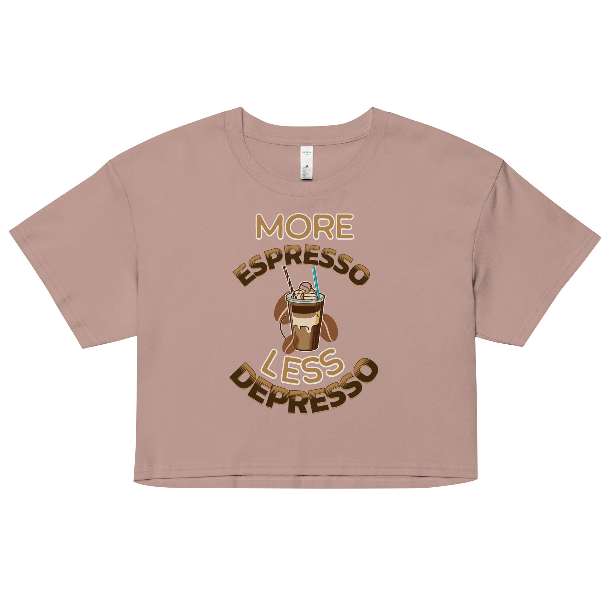More Espresso Less Depresso Crop top - Fluro Divergent