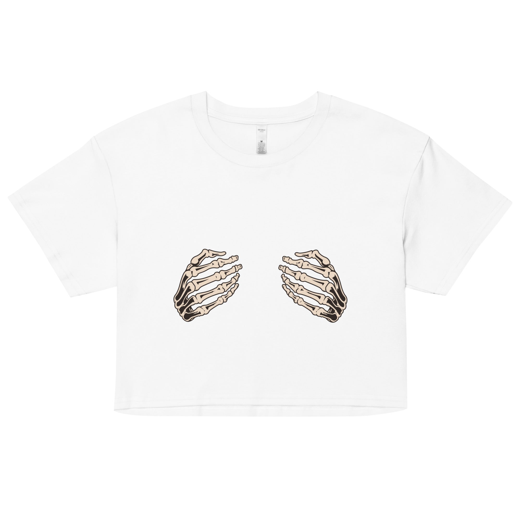 Skeleton Hands crop top - Fluro Divergent