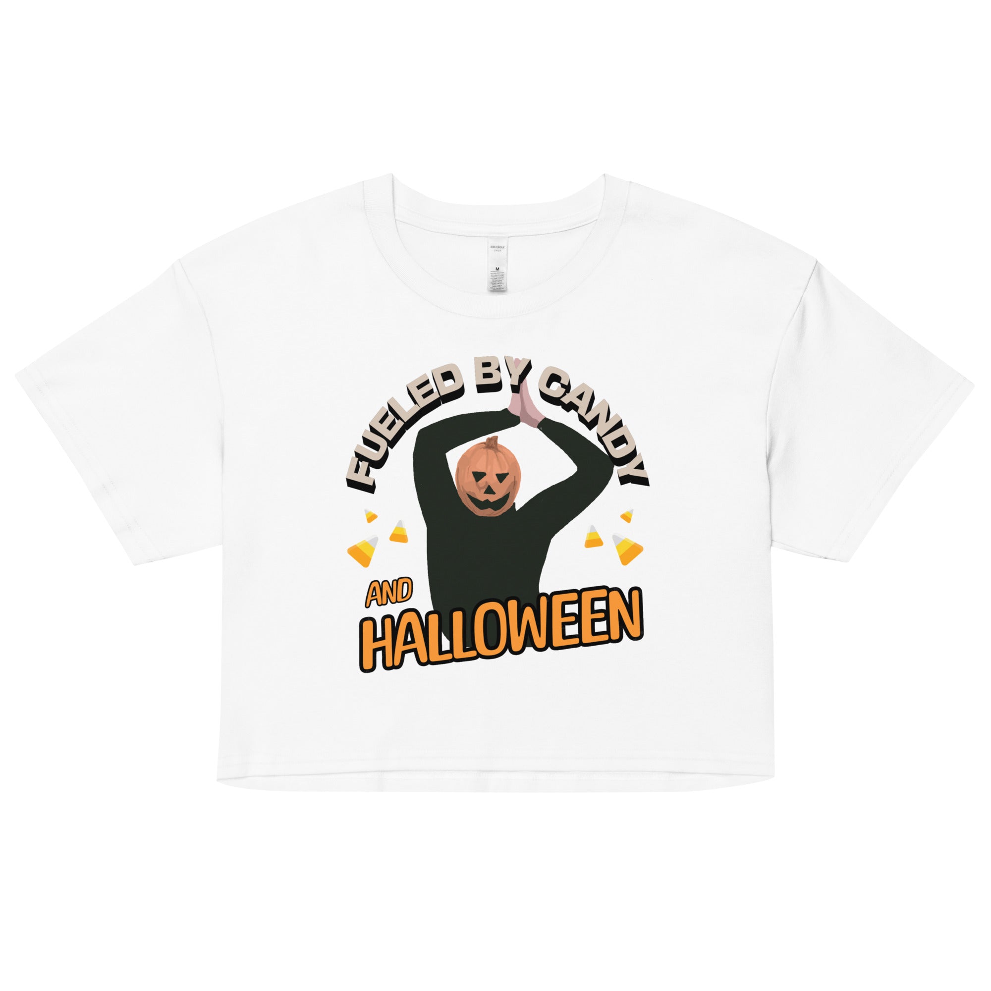 Fueled by Candy and Halloween crop top - Fluro Divergent