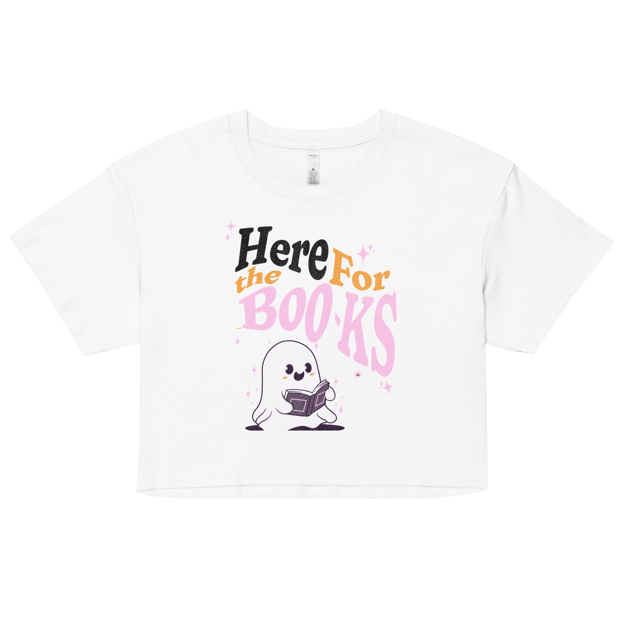 Here for the Boo-ks crop top - Fluro Divergent