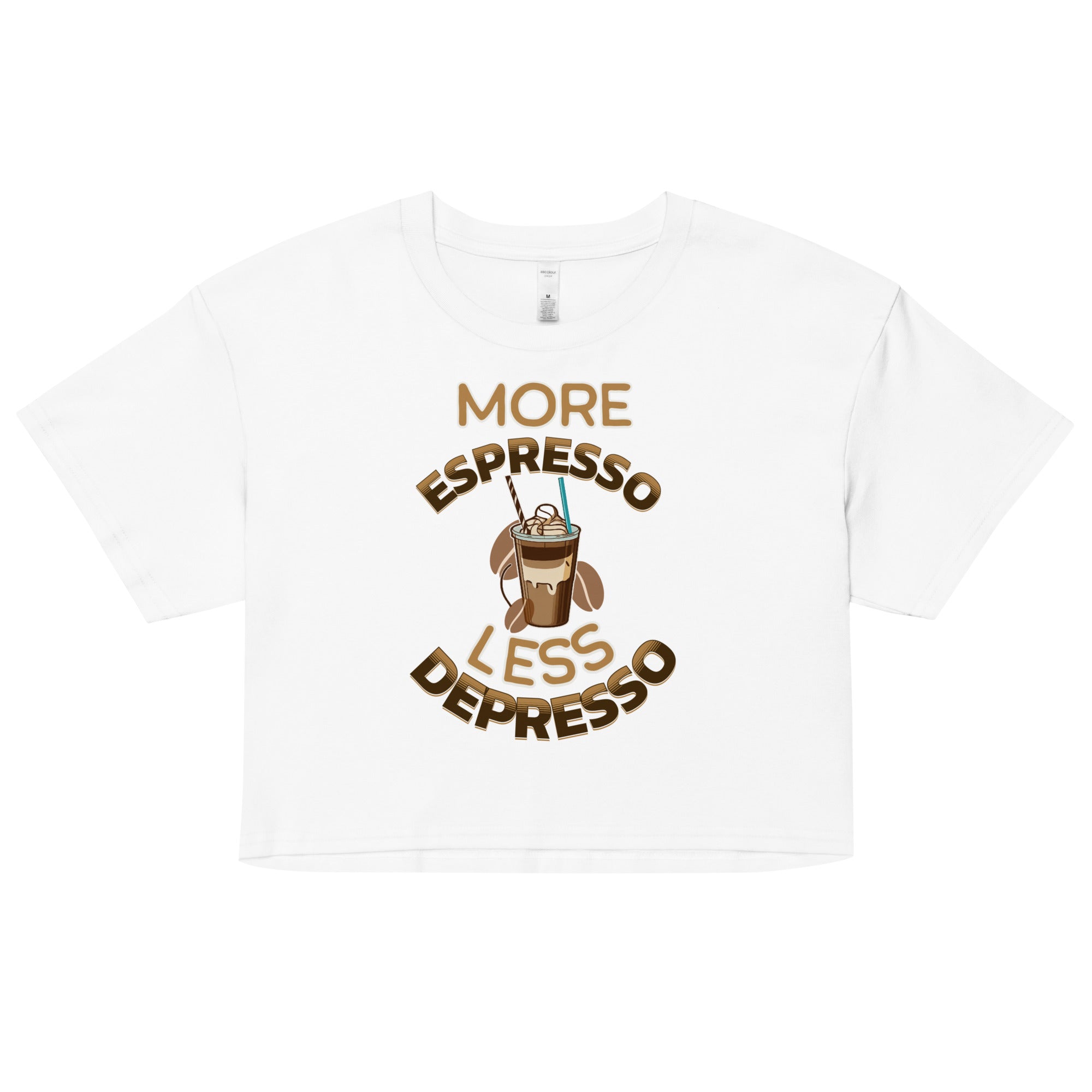 More Espresso Less Depresso Crop top - Fluro Divergent