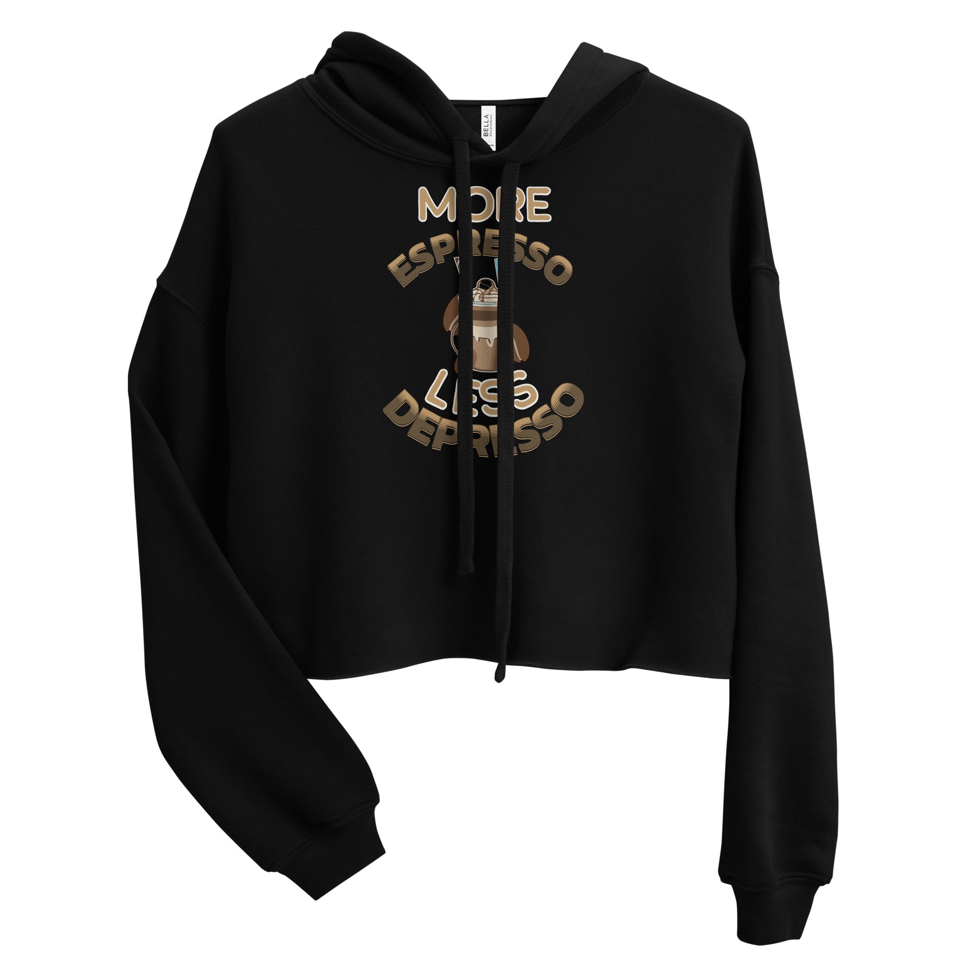 More Espresso Less Depresso Crop Hoodie - Fluro Divergent