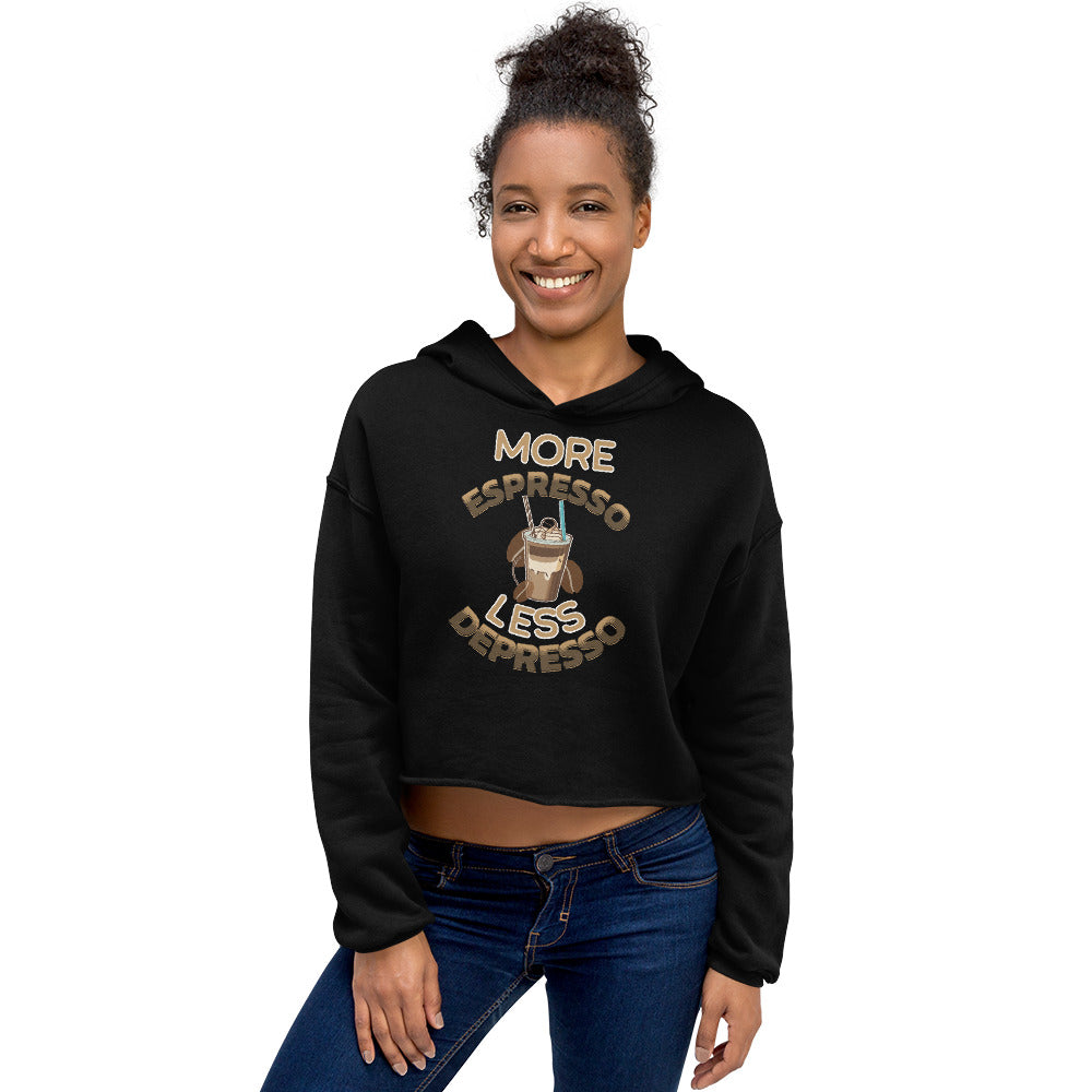 More Espresso Less Depresso Crop Hoodie - Fluro Divergent