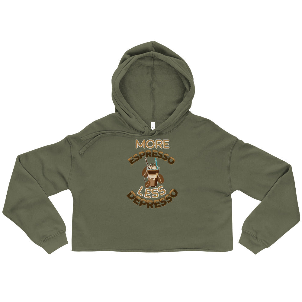 More Espresso Less Depresso Crop Hoodie - Fluro Divergent