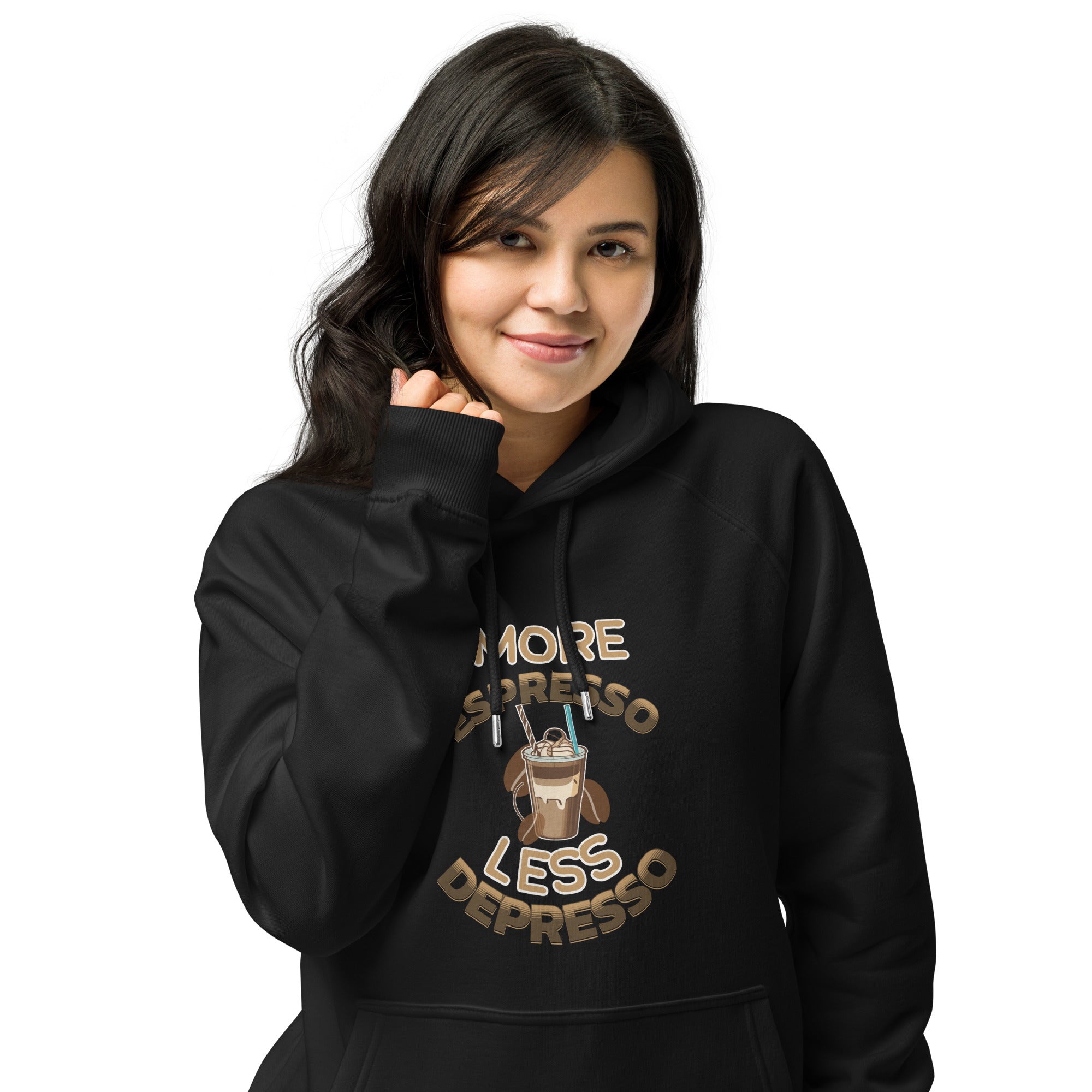 More Espresso Less Depresso Raglan hoodie - Fluro Divergent  