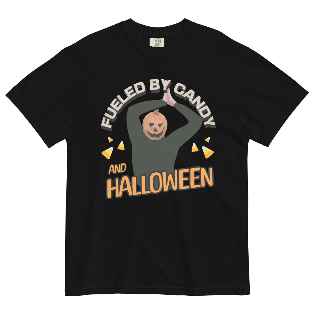 Fueled By Candy and Halloween T-shirt - Fluro Divergent