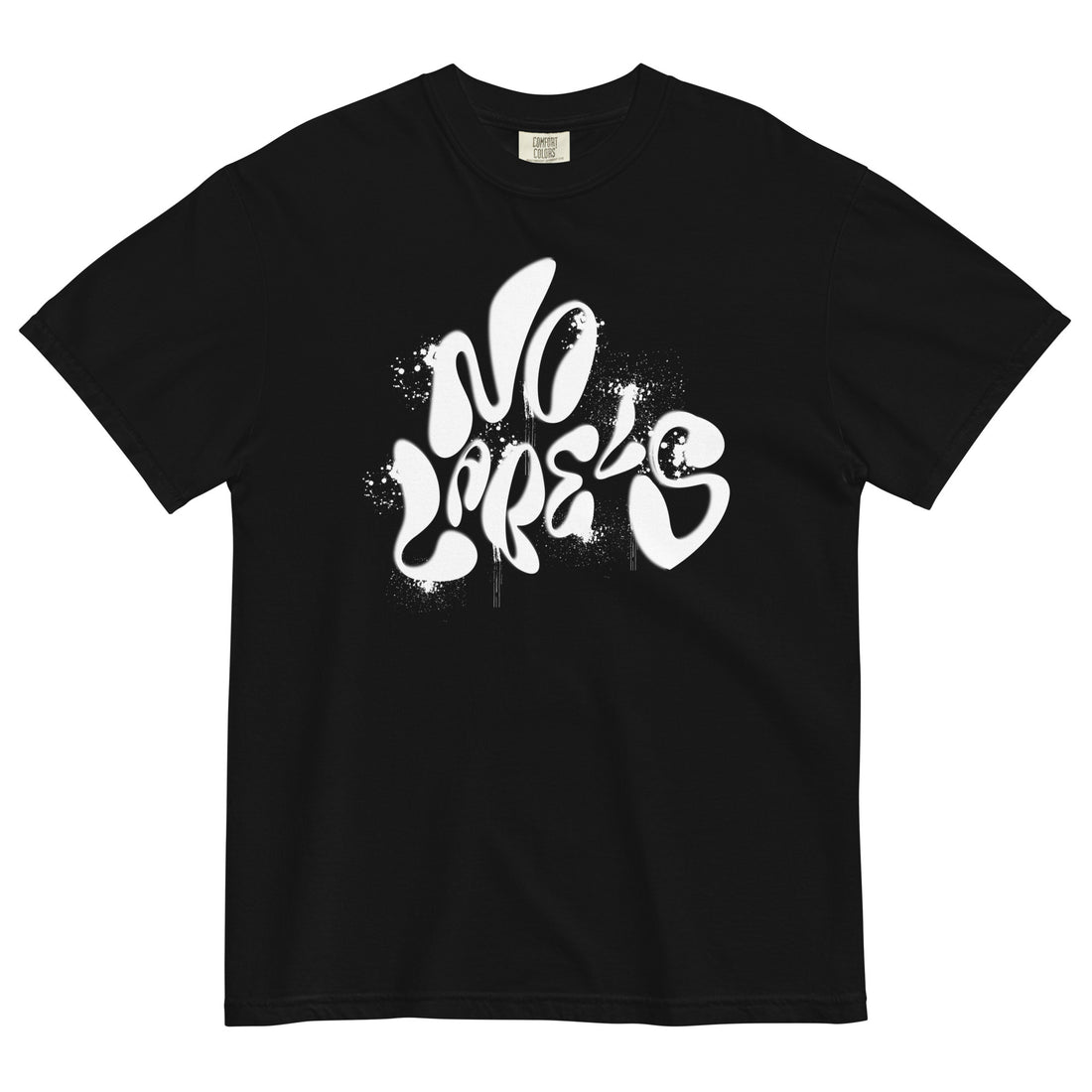 No Labels Spray Paint Graffiti t-shirt - Fluro Divergent