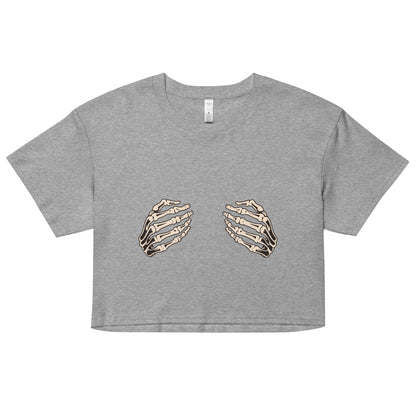 Skeleton Hands crop top - Fluro Divergent  