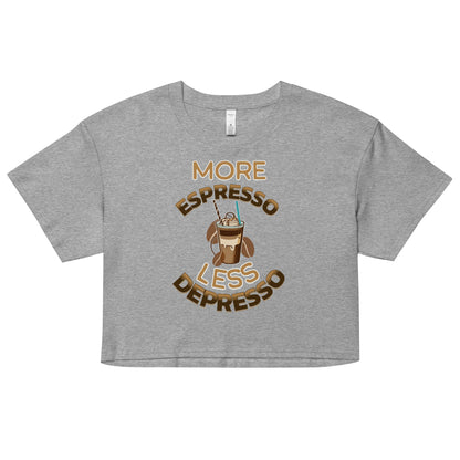 More Espresso Less Depresso Crop top - Fluro Divergent  