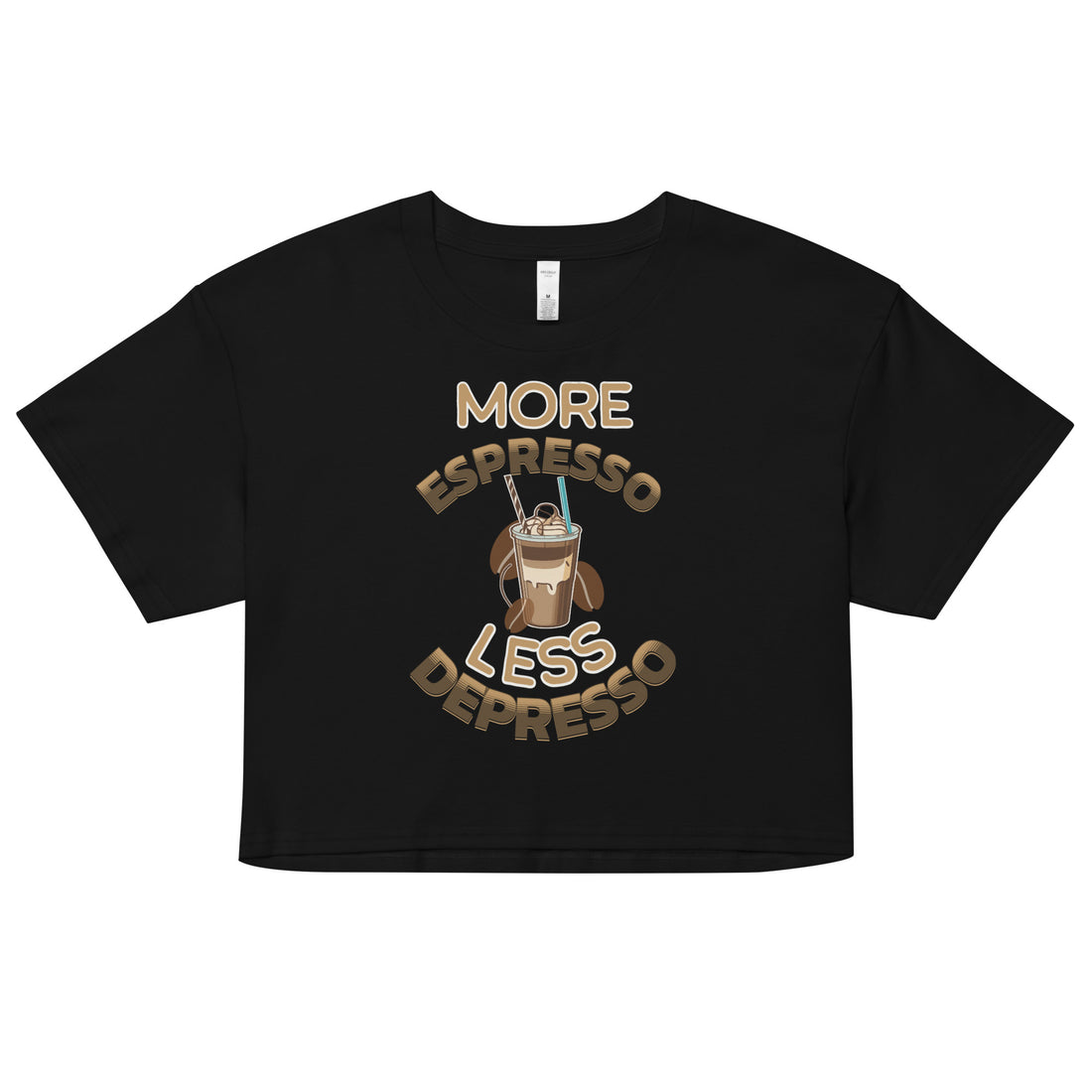 More Espresso Less Depresso Crop top - Fluro Divergent