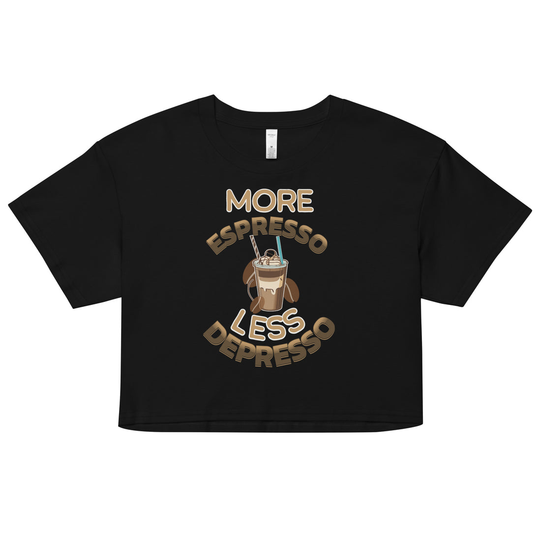 More Espresso Less Depresso Crop top - Fluro Divergent  