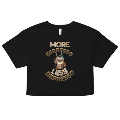 More Espresso Less Depresso Crop top - Fluro Divergent  