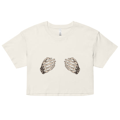 Skeleton Hands crop top - Fluro Divergent  