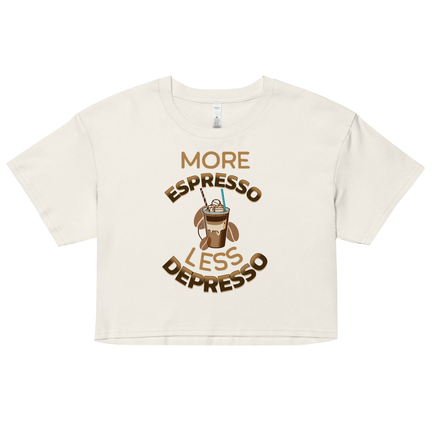 More Espresso Less Depresso Crop top - Fluro Divergent  