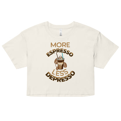 More Espresso Less Depresso Crop top - Fluro Divergent  