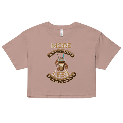 More Espresso Less Depresso Crop top - Fluro Divergent  