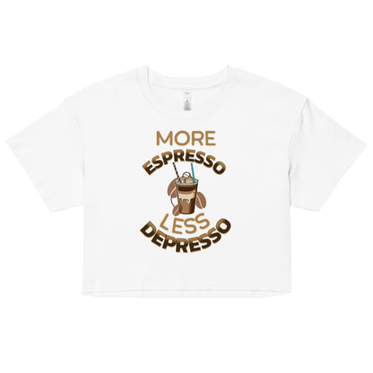 More Espresso Less Depresso Crop top - Fluro Divergent  