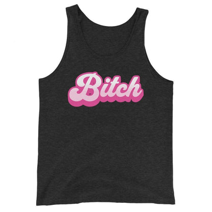 Bitch Tank Top Fluro Divergent Charcoal-Black Triblend XS 